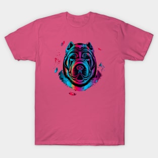 Shar Pei Color Spectrum Stencil Art T-Shirt